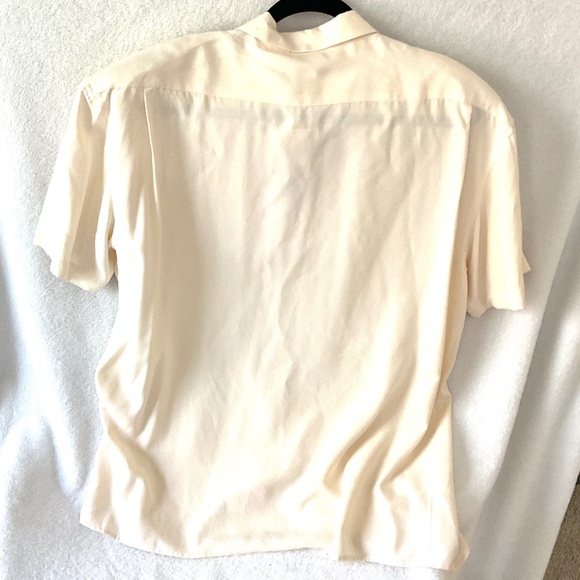 NWT VINTAGE 100% silk SIGNATURE SILKS CREAM SHORT SLEEVE OFFICE WORK SIZE LARGE - Picture 5 of 12
